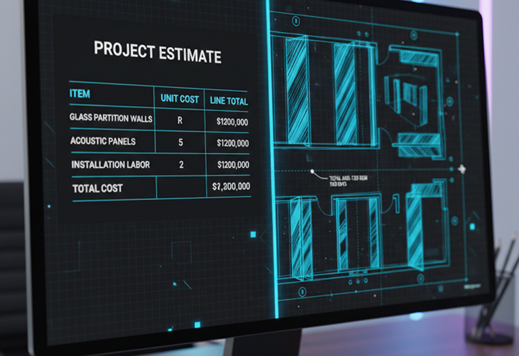 パーテーションの設営見積システム